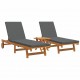 Sonata H Шезлонг 3 pcs Кафяво 40 x 40 x 40cm Масивна акациева дървесина