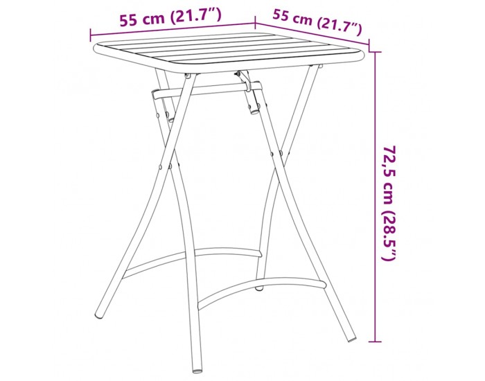 Sonata H Градинска маса Бежово 55 x 55 x 73 см Прахово боядисана стомана