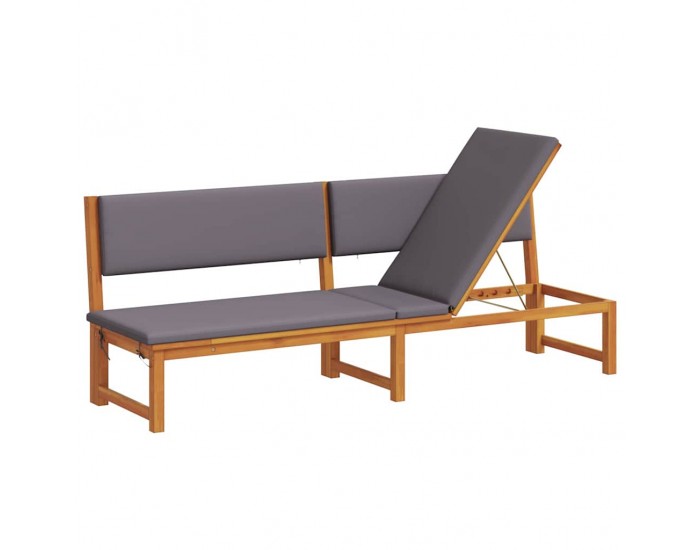 Sonata H Шезлонг Кафяво 200 x 57 x 75 см Масивна акациева дървесина