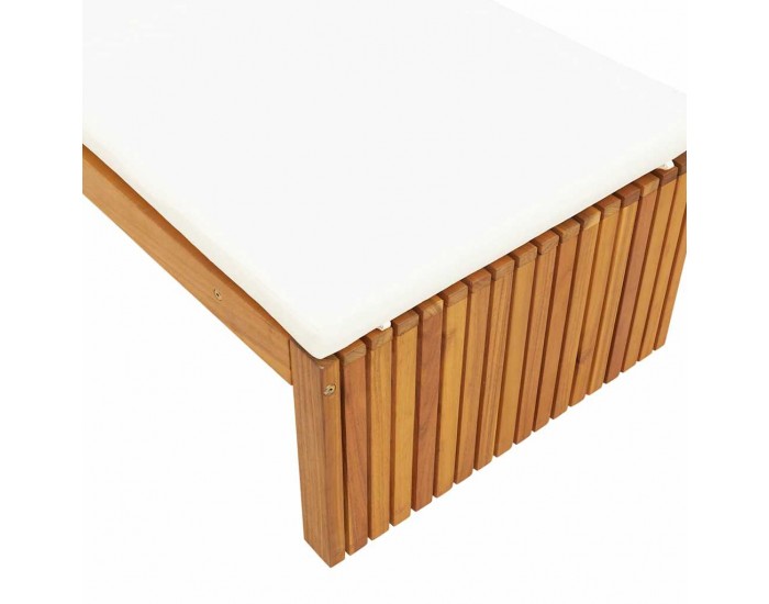 Sonata H Шезлонг Кафяво 200 x 55 x 94см Масивна акациева дървесина