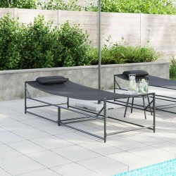 Sonata H Шезлонг Антрацит 200 x 74 x 73 см Текстилен, стомана - Paturi