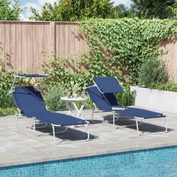 Sonata H Шезлонг 2-човек 2 pcs Синьо 58 x 188 x 77см текстил - Șezlonguri