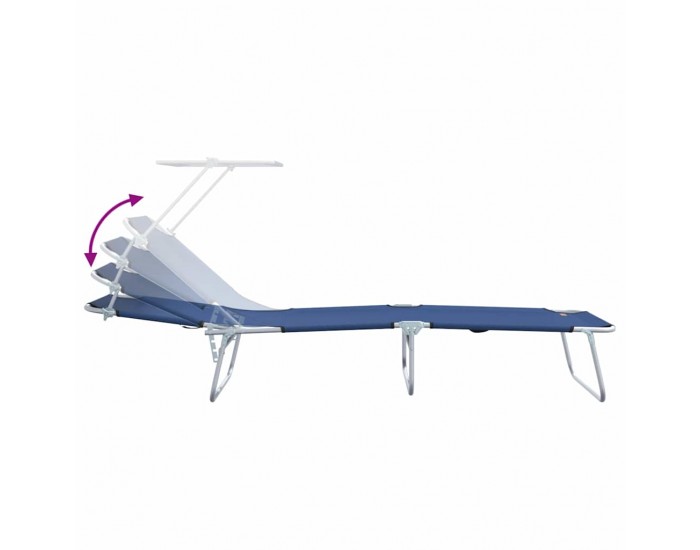 Sonata H Шезлонг 2-човек 2 pcs Синьо 58 x 188 x 77см текстил