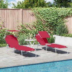 Sonata H Шезлонг 2-човек 2 pcs Червено 58 x 188 x 77см текстил - Șezlonguri