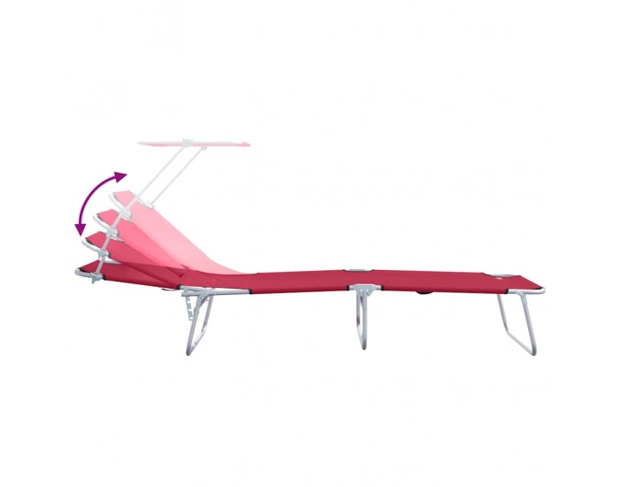 Sonata H Шезлонг 2-човек 2 pcs Червено 58 x 188 x 77см текстил