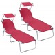 Sonata H Шезлонг 2-човек 2 pcs Червено 58 x 188 x 77см текстил