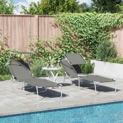 Sonata H Шезлонг 2-човек 2 pcs Сив 58 x 188 x 77см текстил - Șezlonguri