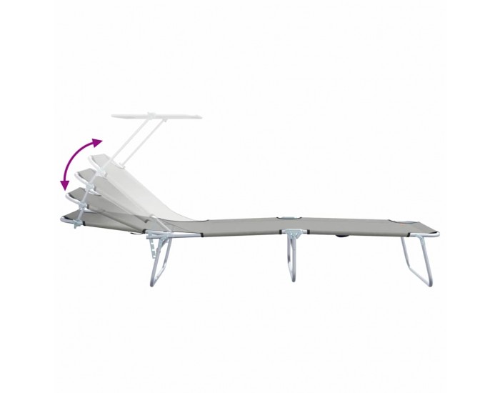 Sonata H Шезлонг 2-човек 2 pcs Сив 58 x 188 x 77см текстил
