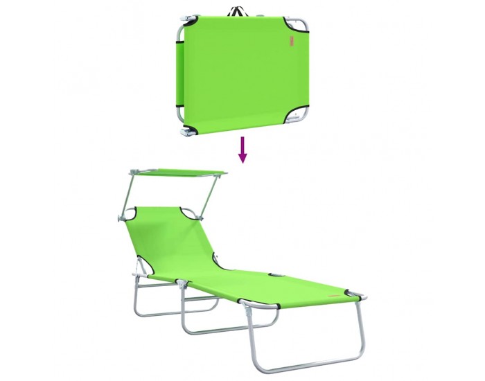 Sonata H Шезлонг 2-човек 2 pcs Зелен 58 x 188 x 77см текстил