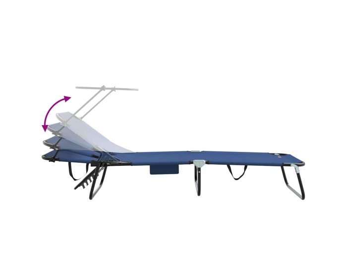 Sonata H Сгъваем шезлонг с възглавница Синьо 56 x 190 x 81cm текстил