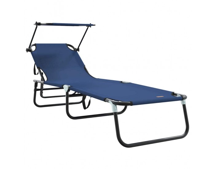 Sonata H Сгъваем шезлонг с възглавница Синьо 56 x 190 x 81cm текстил