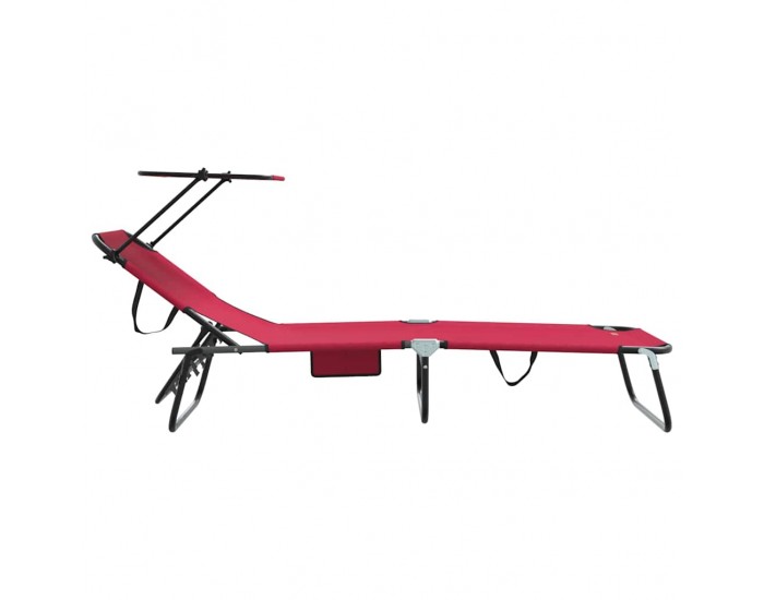 Sonata H Сгъваем шезлонг с възглавница Червено 56 x 190 x 81cm текстил