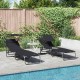 Sonata H Сгъваем шезлонг 2-човек 2 pcs Черно 56 x 190 x 81cm текстил