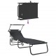 Sonata H Сгъваем шезлонг 2-човек 2 pcs Черно 56 x 190 x 81cm текстил