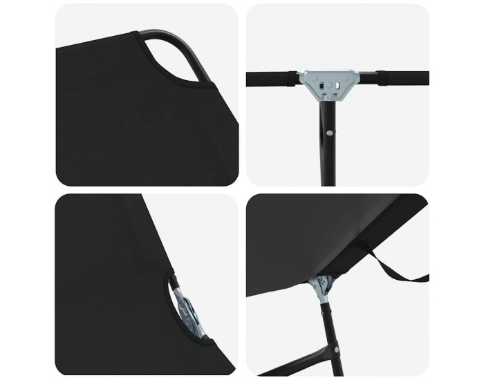 Sonata H Сгъваем шезлонг 2-човек 2 pcs Черно 56 x 189 x 87см текстил