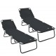 Sonata H Сгъваем шезлонг 2-човек 2 pcs Черно 56 x 189 x 87см текстил