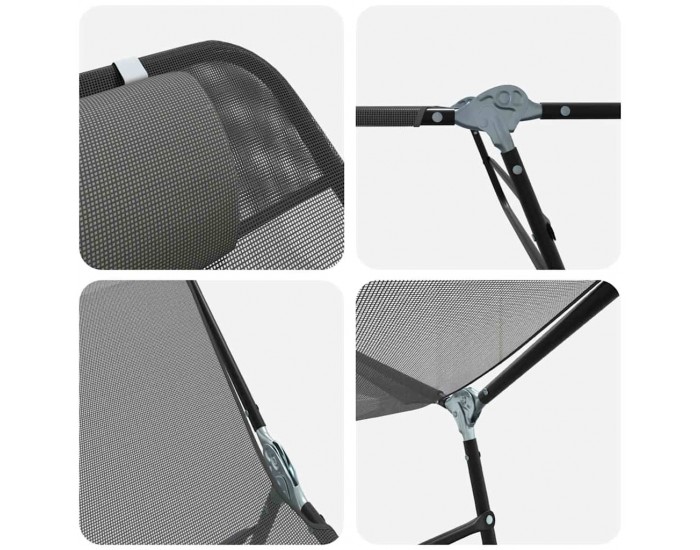 Sonata H Сгъваем шезлонг 1-човек Сив 182 x 55 x 85.5 см Textilene