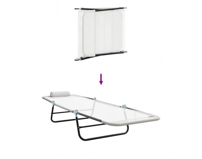 Sonata H Сгъваем шезлонг 2-човек 2 pcs Крем 182 x 55 x 85.5 см Textilene
