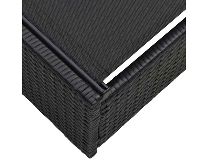 Sonata H Шезлонг с възглавница 1-човек Черно 60 x 200 x 27см полиратан