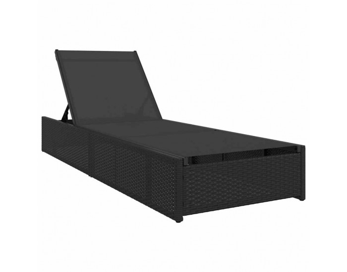 Sonata H Шезлонг с възглавница 1-човек Черно 60 x 200 x 27см полиратан