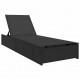 Sonata H Шезлонг с възглавница 1-човек Черно 60 x 200 x 27см полиратан