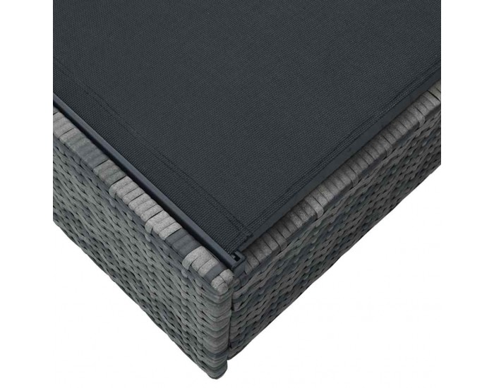 Sonata H Шезлонг с възглавница 1-човек Сив 60 x 200 x 27см полиратан