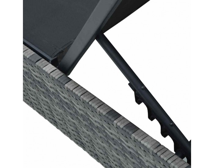 Sonata H Шезлонг с възглавница 1-човек Сив 60 x 200 x 27см полиратан