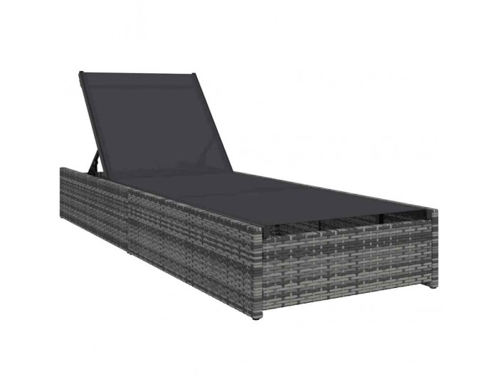Sonata H Шезлонг с възглавница 1-човек Сив 60 x 200 x 27см полиратан