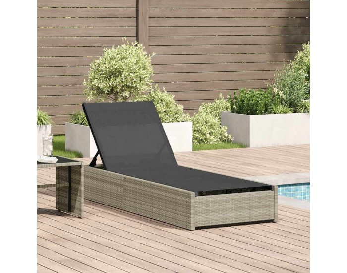 Sonata H Шезлонг с възглавница 1-човек Бежово 60 x 200 x 27см полиратан