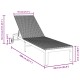 Sonata H Шезлонг 1-човек Черно 60 x 200 x 27см полиратан