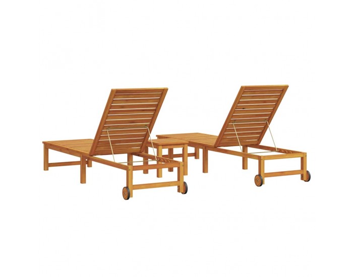 Sonata H Шезлонг 3 pcs Кафяво 35 x 35 x 34см Масивна акациева дървесина