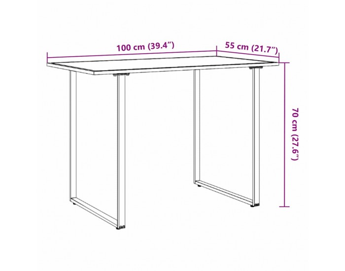 Sonata H Градинска маса Кафяво 100 x 55 x 70 см Стомана и DPC