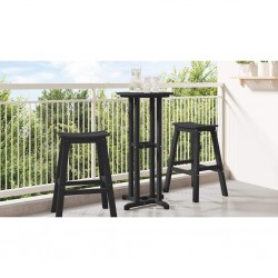 Sonata H Бар маса Черно 55 x 55 x 107 cm HDPE - Mese de grădină