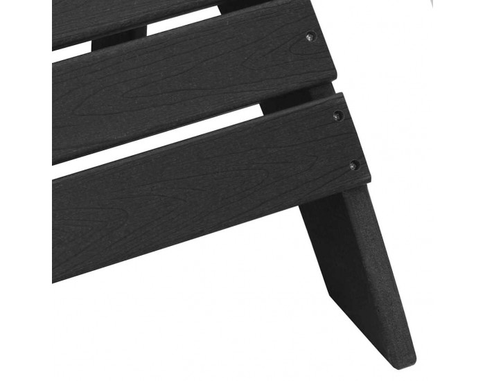 Sonata H Стол Adirondack с подложка за крака Черен HDPE