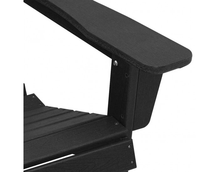 Sonata H Стол Adirondack с подложка за крака Черен HDPE