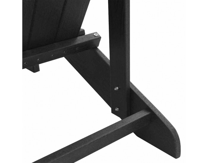 Sonata H Стол Adirondack с подложка за крака Черен HDPE