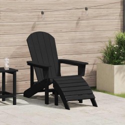 Sonata H Стол Adirondack с подложка за крака Черен HDPE - Scaune de grădină