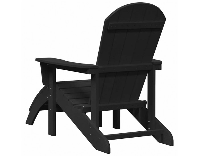Sonata H Стол Adirondack с подложка за крака Черен HDPE