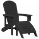 Sonata H Стол Adirondack с подложка за крака Черен HDPE