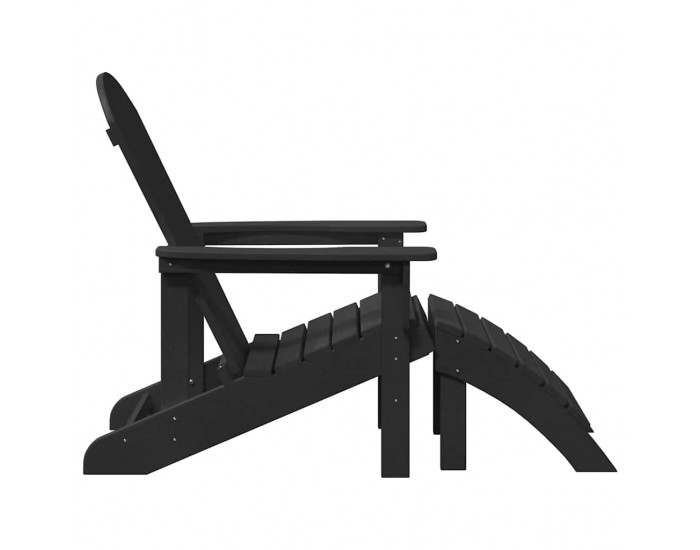 Sonata H Стол Adirondack с подложка за крака Черен HDPE