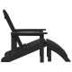 Sonata H Стол Adirondack с подложка за крака Черен HDPE
