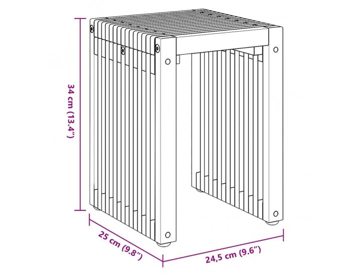 Sonata H Комплект от странични масички 3 pcs Кафяво 33 x 44.5 x 51 см