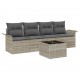 Sonata H 5-частен комплект градински диван с възглавници – светло сив полиратан