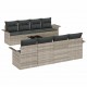 Sonata H 9 Частен градински диван комплект с възглавници Светлосив Полиестерен ратан