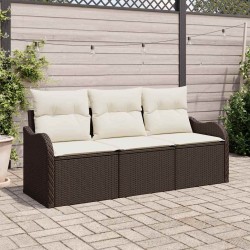 Sonata H Комплект Garden Sofa от с възглавници Кафяв Полираатан - Seturi pentru exterior