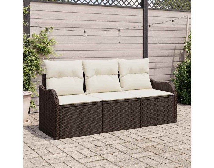 Sonata H Комплект Garden Sofa от с възглавници Кафяв Полираатан
