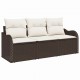 Sonata H Комплект Garden Sofa от с възглавници Кафяв Полираатан