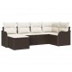 Sonata Set de canapele pentru grădină cu pernă 6 pcs Maro Rattan poli