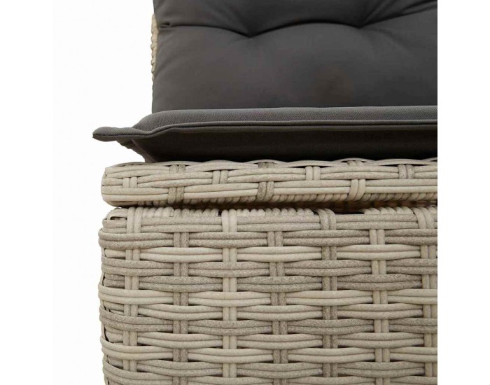 Sonata H 10 Частен градински диван с възглавници светлосив полиратан