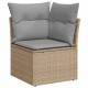 Sonata H 7-частен комплект градински диван с възглавници черен поли ратан